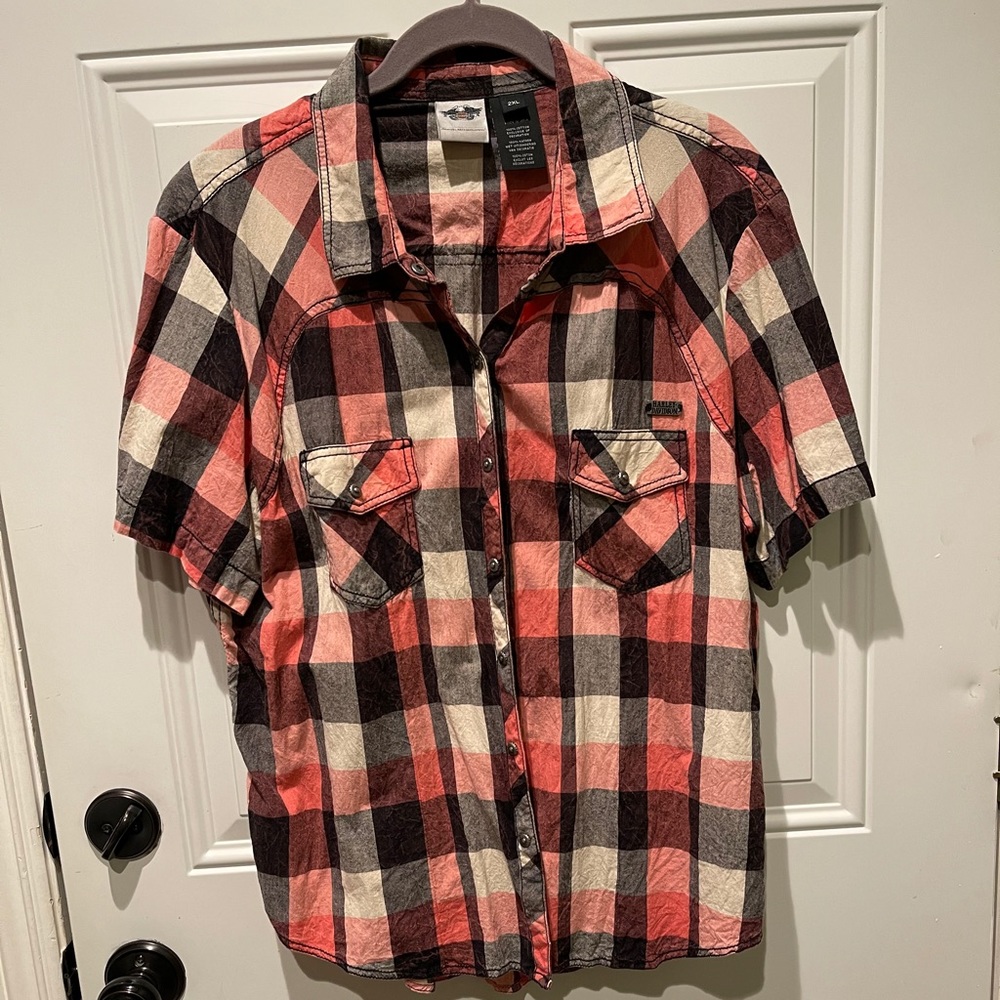 Harley Davidson Women’s Plaid Button Down Shirt